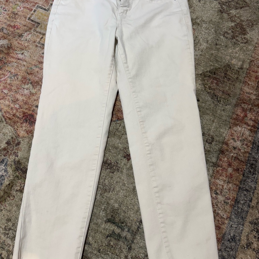 Talbots Cream Straight Leg Jeans Smooth Denim
